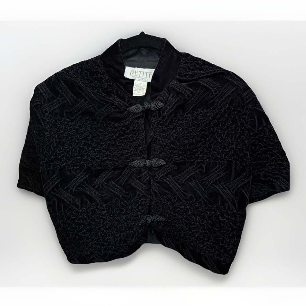 Y2K VNTG Black Soutache Crop Jacket Prom ShrugFrogClosure Steampunk Whimsigoth 4